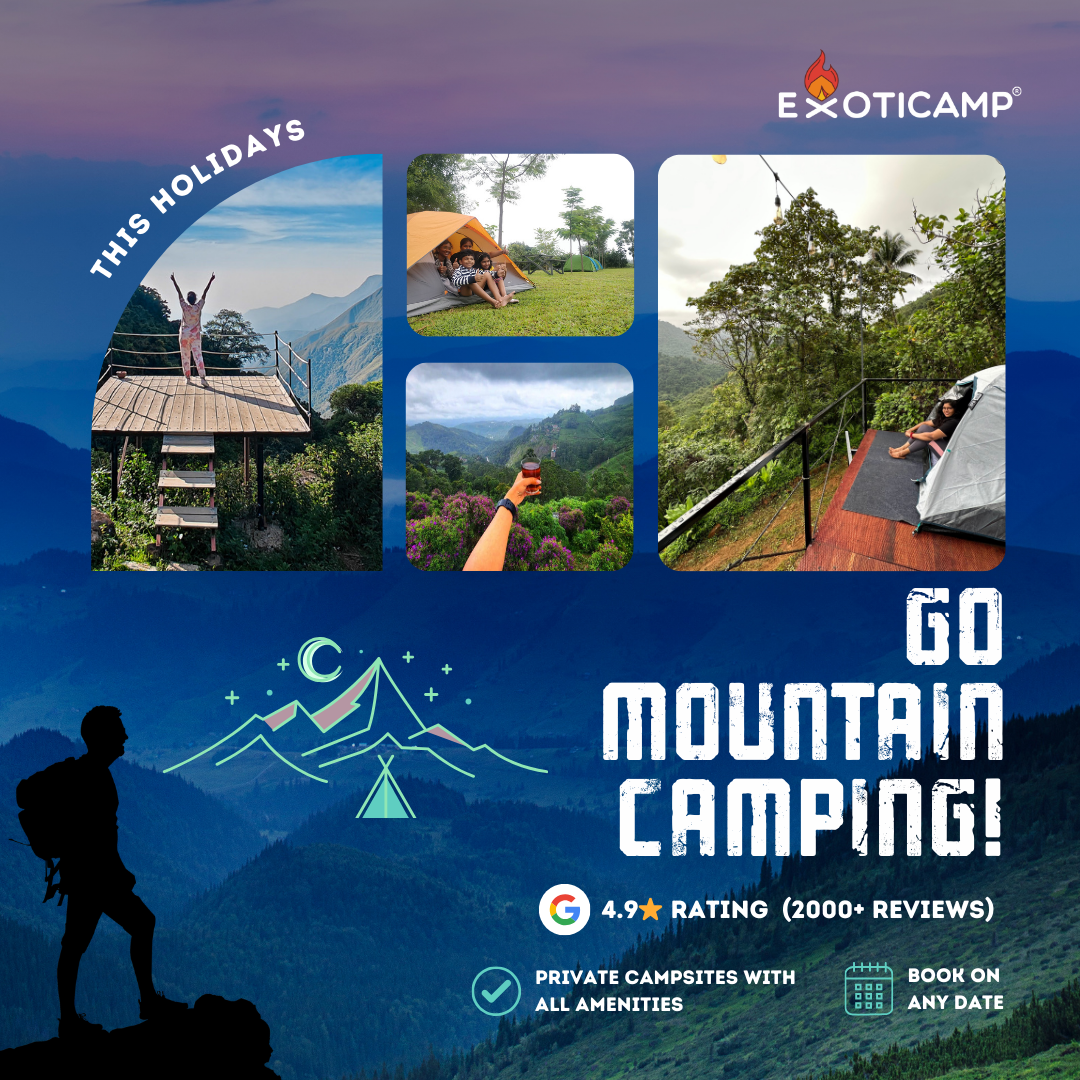 Exoticamp Facebook ad: Escape to the breathtaking mountains for a family-friendly…