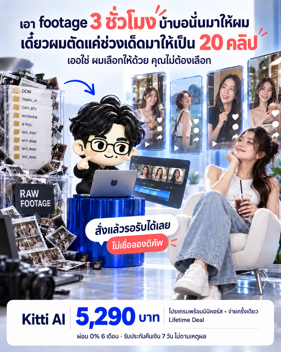The AI Mission by Ontheway Academy Facebook ad: Kitti โปรแกรมพร้อมมินิคอร์ส 5,290 บาท