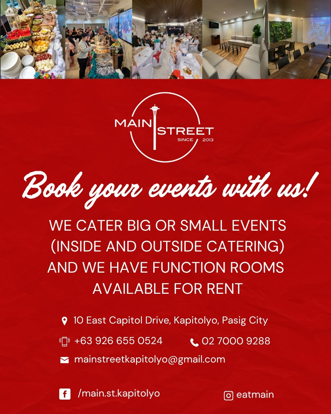 Main Street Restaurant Kapitolyo Facebook ad