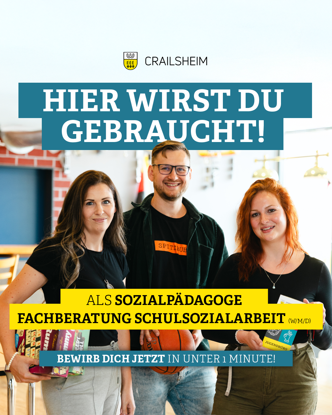 Stadtverwaltung Crailsheim Facebook ad: In unter 1 Minute bewerben
