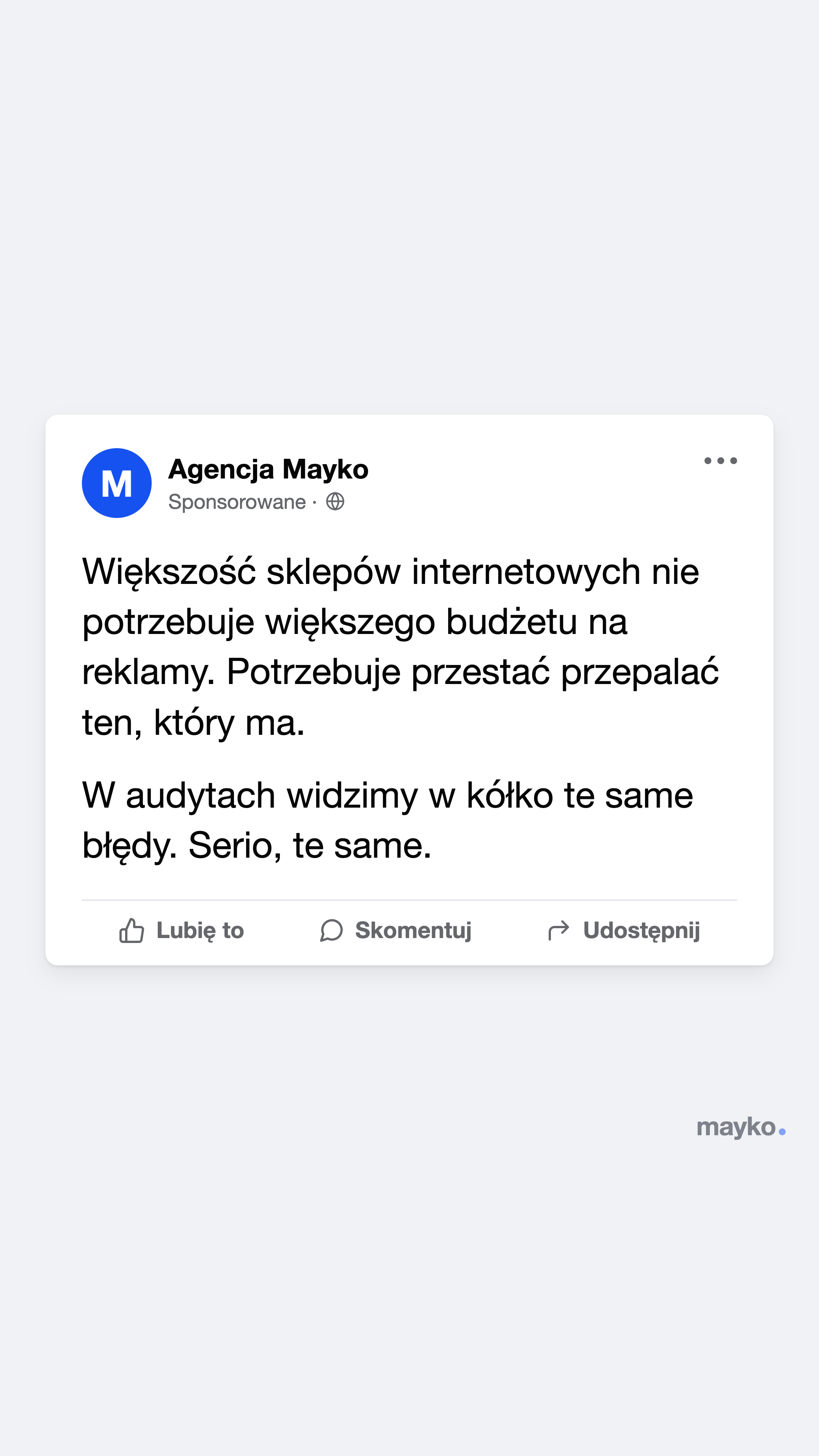 Agencja Mayko Facebook ad