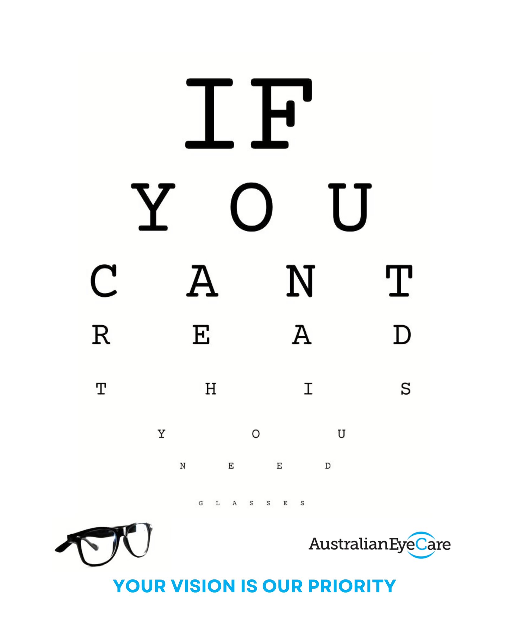 Australian Eye Care Facebook ad: Can You Read This?