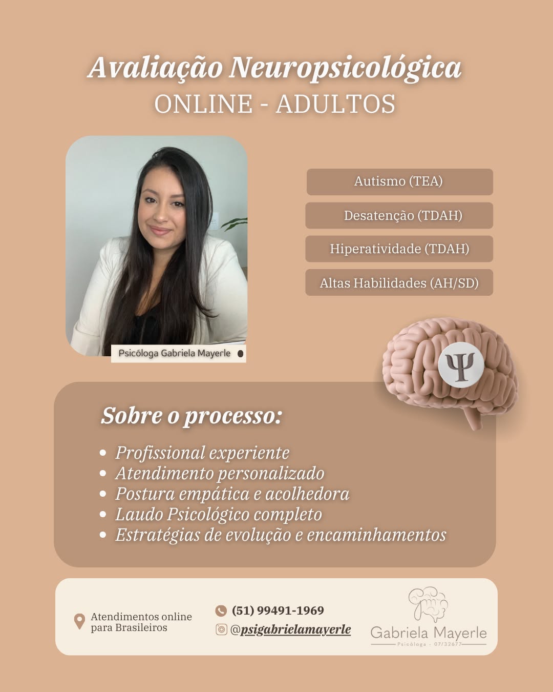 Psicóloga Gabriela Mayerle Facebook ad: Agende sua triagem