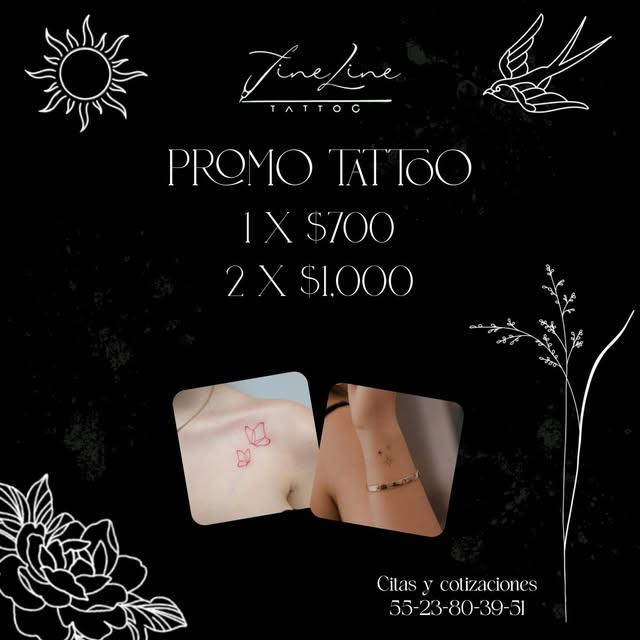 FineLine Tattoocdmx Facebook ad: La promoción aplica por persona para diseños a…