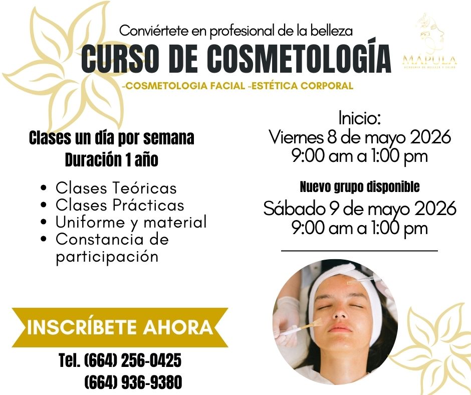 Academia de Belleza y Salud Mápula Facebook ad: ¡Abrimos un nuevo grupo de Cosmetología!
