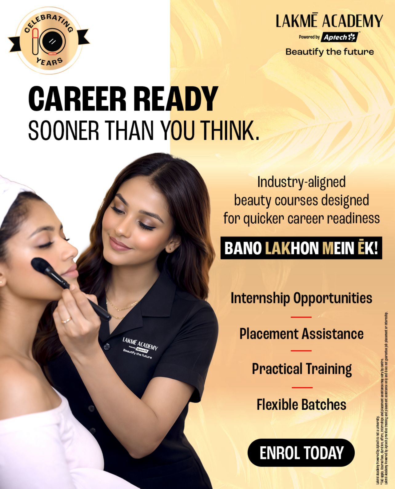 Whitefield Lakme Academy Facebook ad: Register Now to Start Your Career
