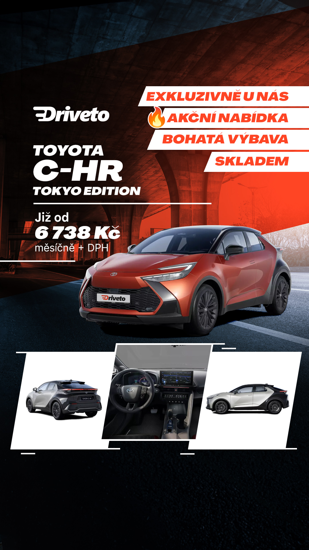 Driveto Facebook ad: Toyota C-HR Tokyo Edition bez akontace!