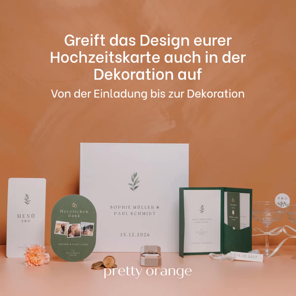 Pretty Orange Facebook ad: Hier findest du das perfekte Hochzeitskartenset