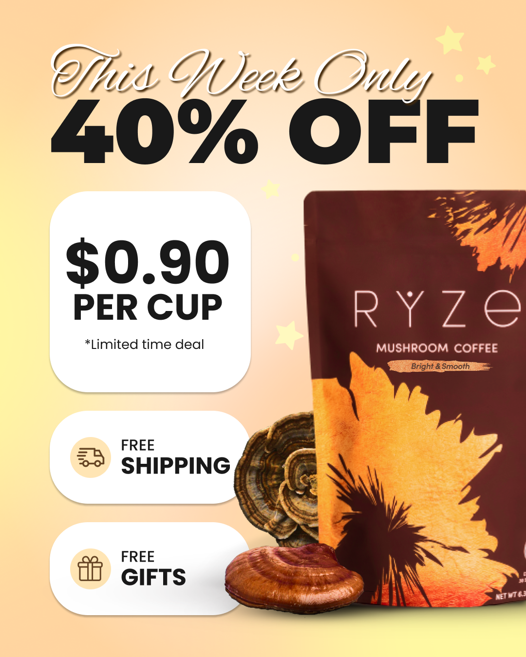 RYZE Superfoods Facebook ad