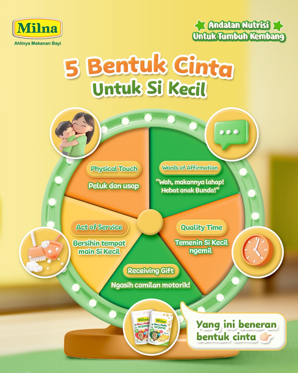 Milna Facebook ad: Bunda, semua bentuk cinta ini penting banget buat…