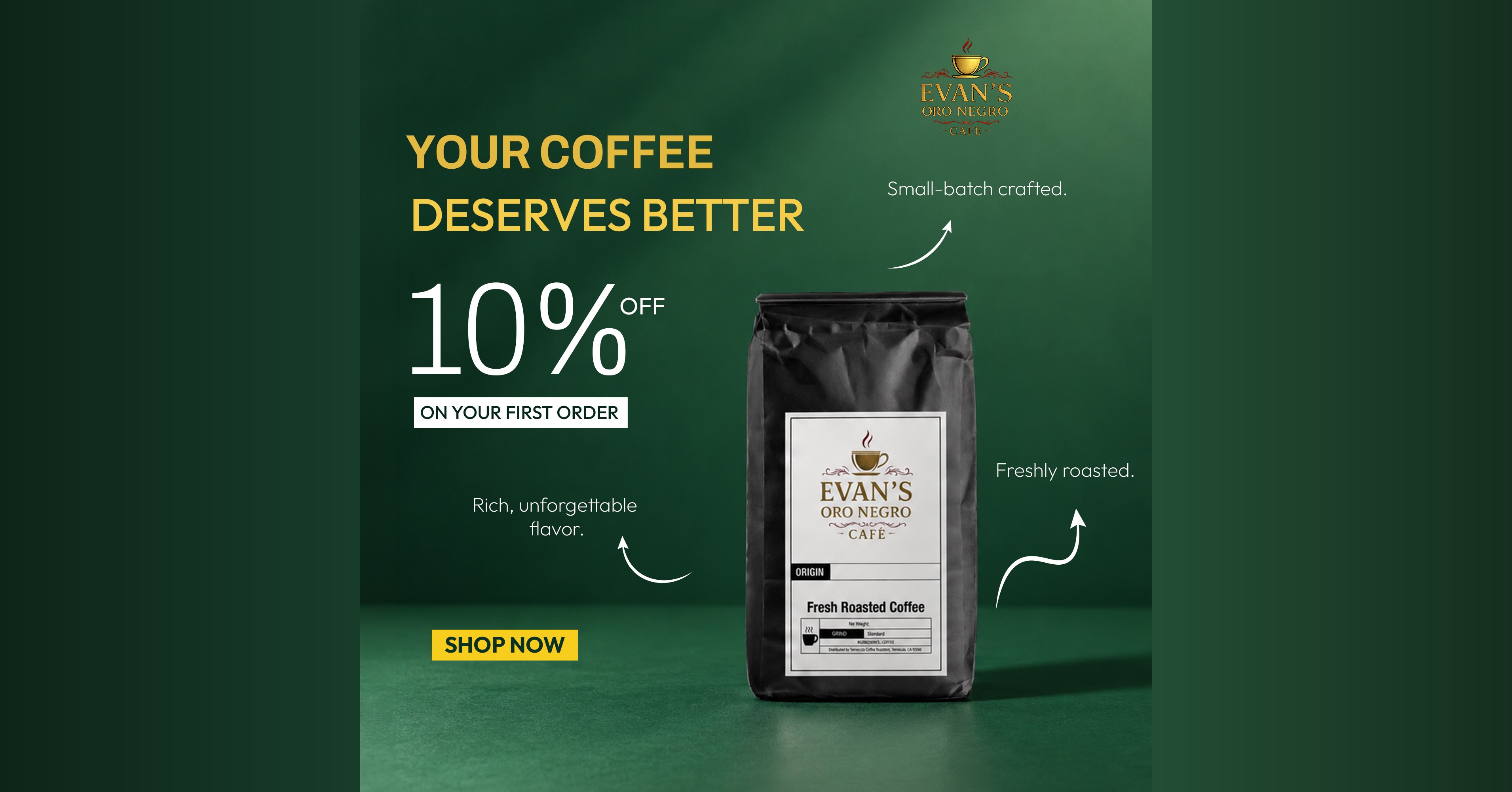 Evan's Oro Negro Cafe Facebook ad