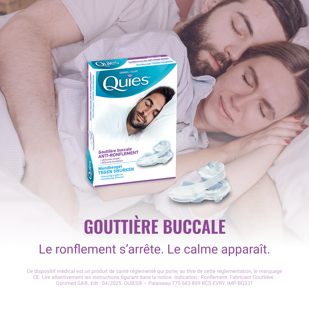 Quies Facebook ad: Oreiller sur la tête, canapé, coup de coude……