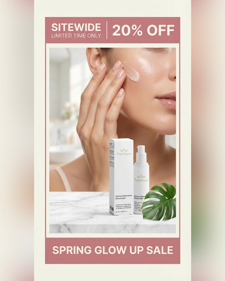 PureAura Facebook ad: Pure Aura Sensitive Skincare