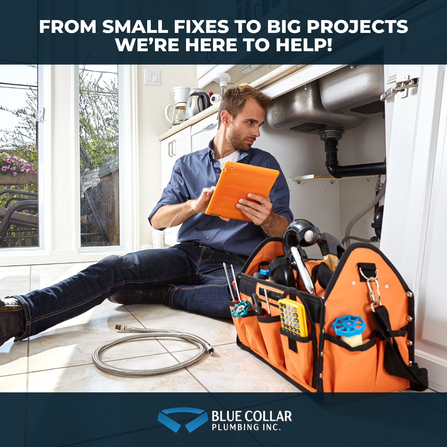 Blue Collar Plumbing Service Facebook ad from Aug 9, 2025