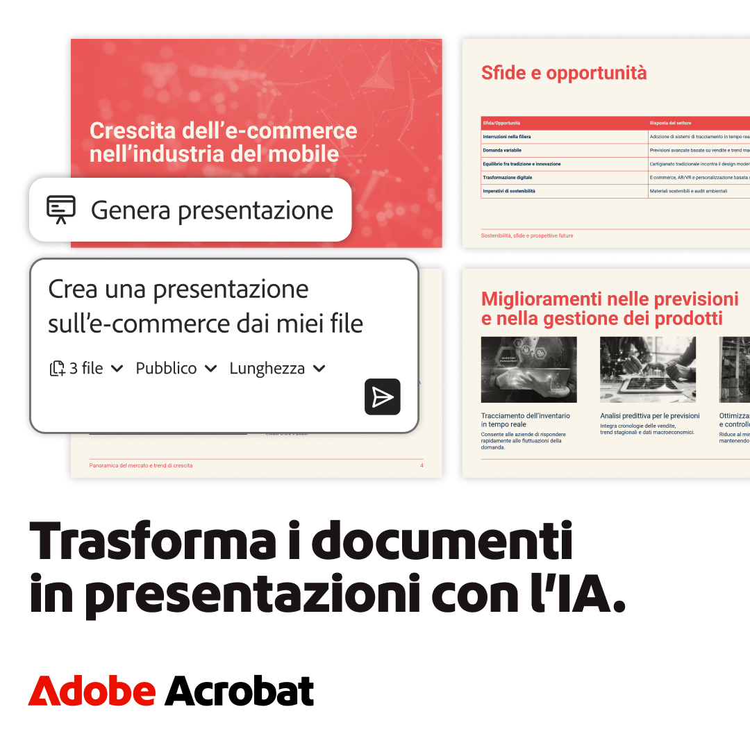 Adobe Acrobat Facebook ad: Acrobat, un passo avanti.