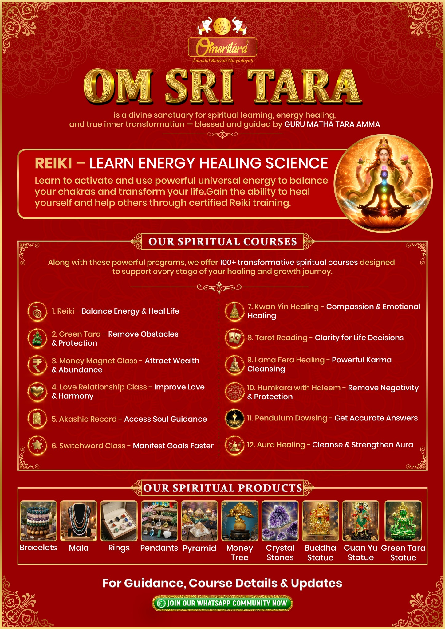Omsritara Foundation Facebook ad: Discover the world of spiritual learning with Om…
