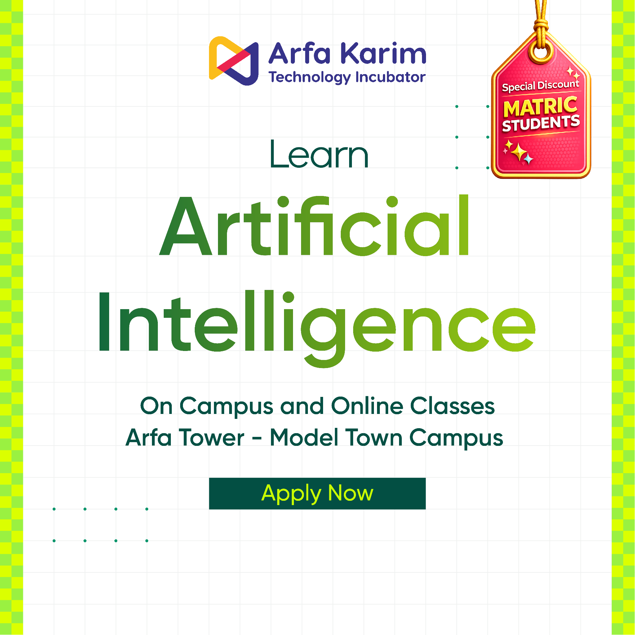 Arfa Karim Technology Incubator Facebook ad