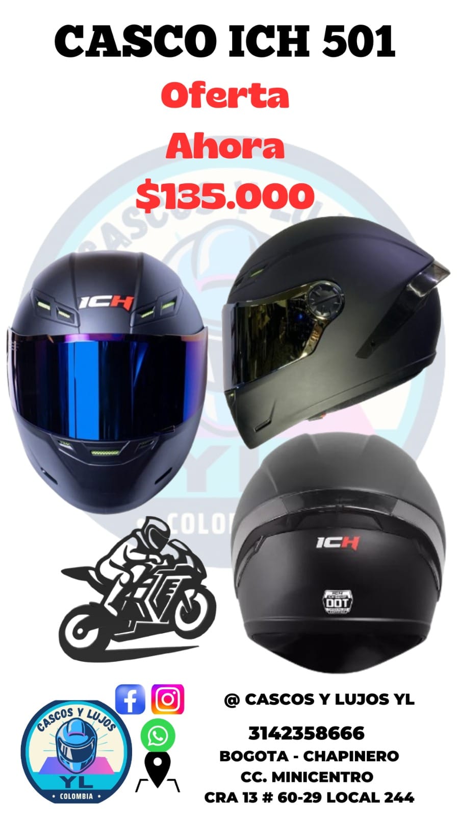 Cascos y Lujos YL Facebook ad: solicita tu asesoria ya!