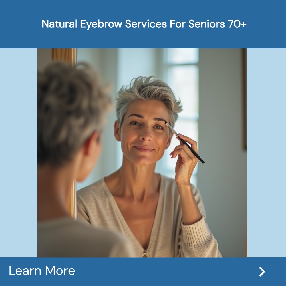 SearchLynk Streak Facebook ad: Natural Eyebrow Services For Seniors 70+!