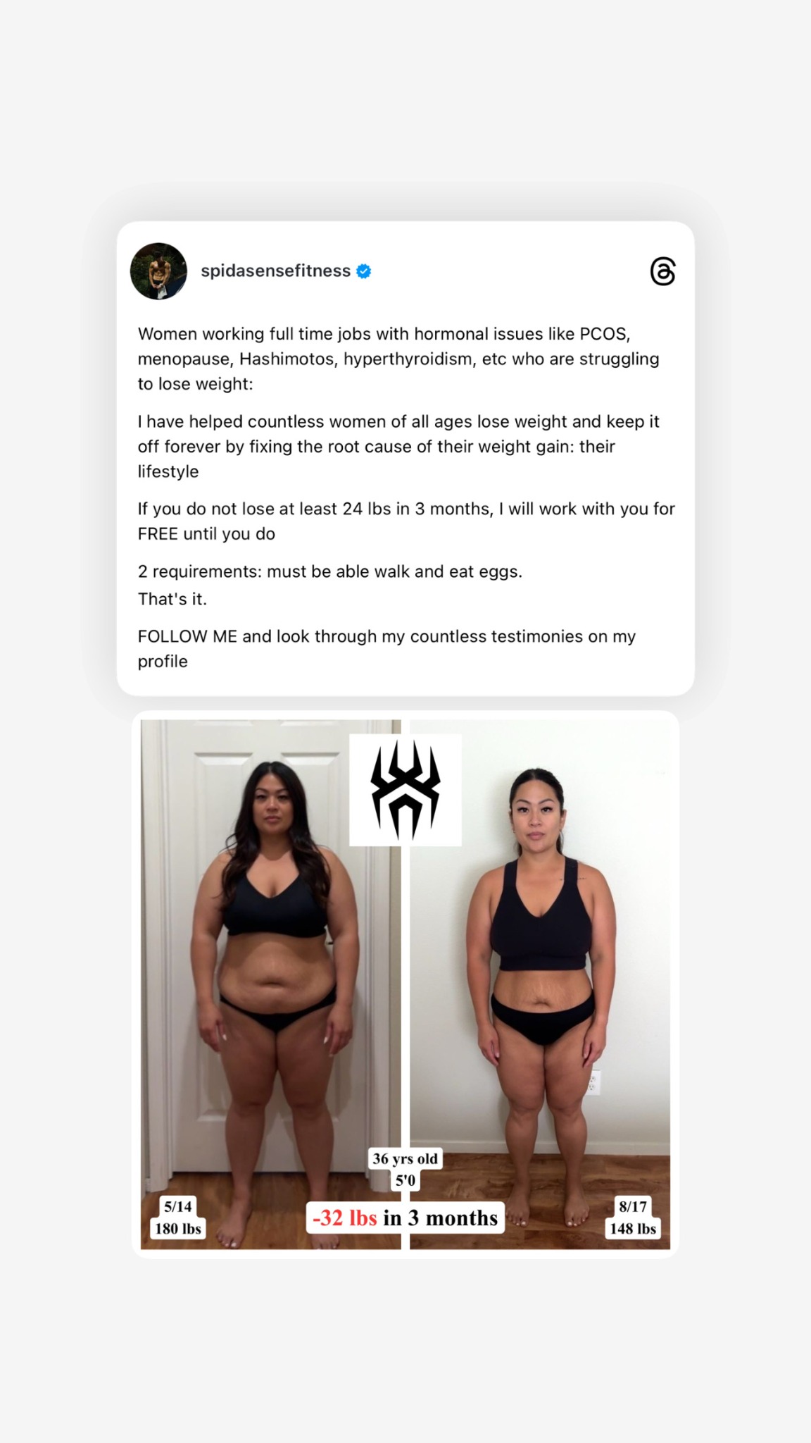 Spidasensefitness Facebook ad