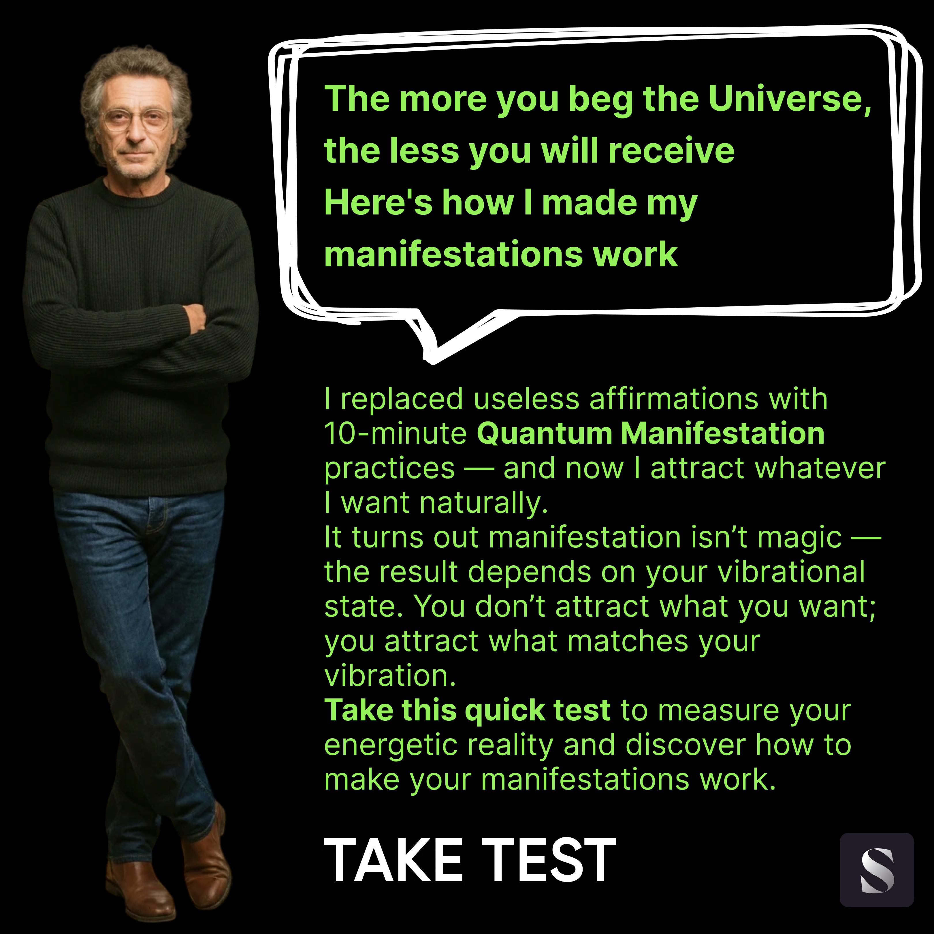 Spirio Facebook ad: Take Test