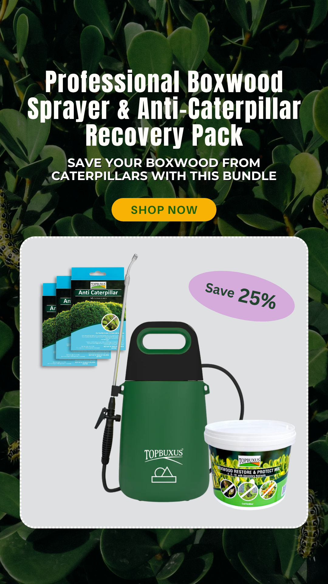 Topbuxus Garden Care Facebook ad from May 13, 2026