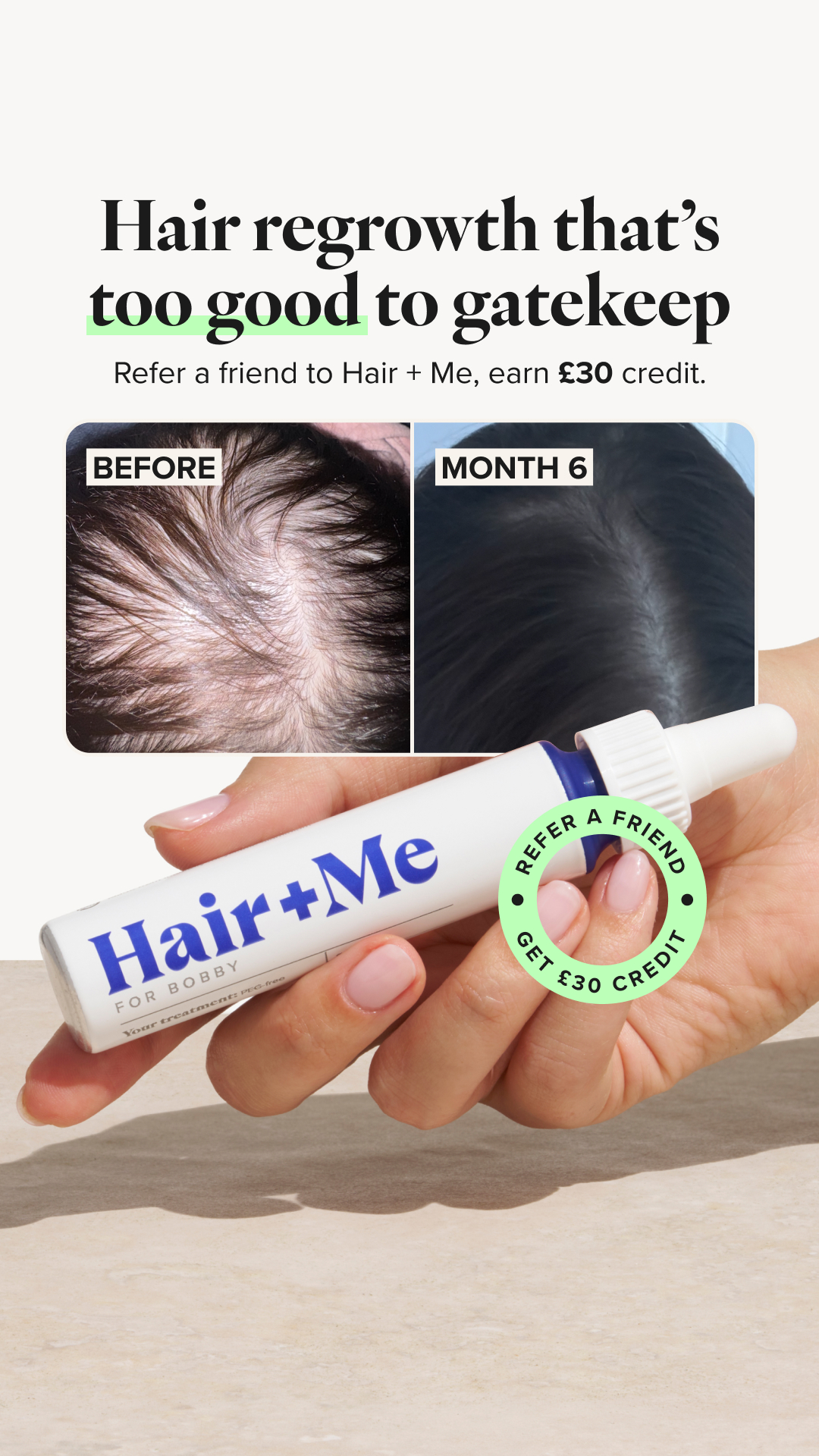 Hair + Me Facebook ad