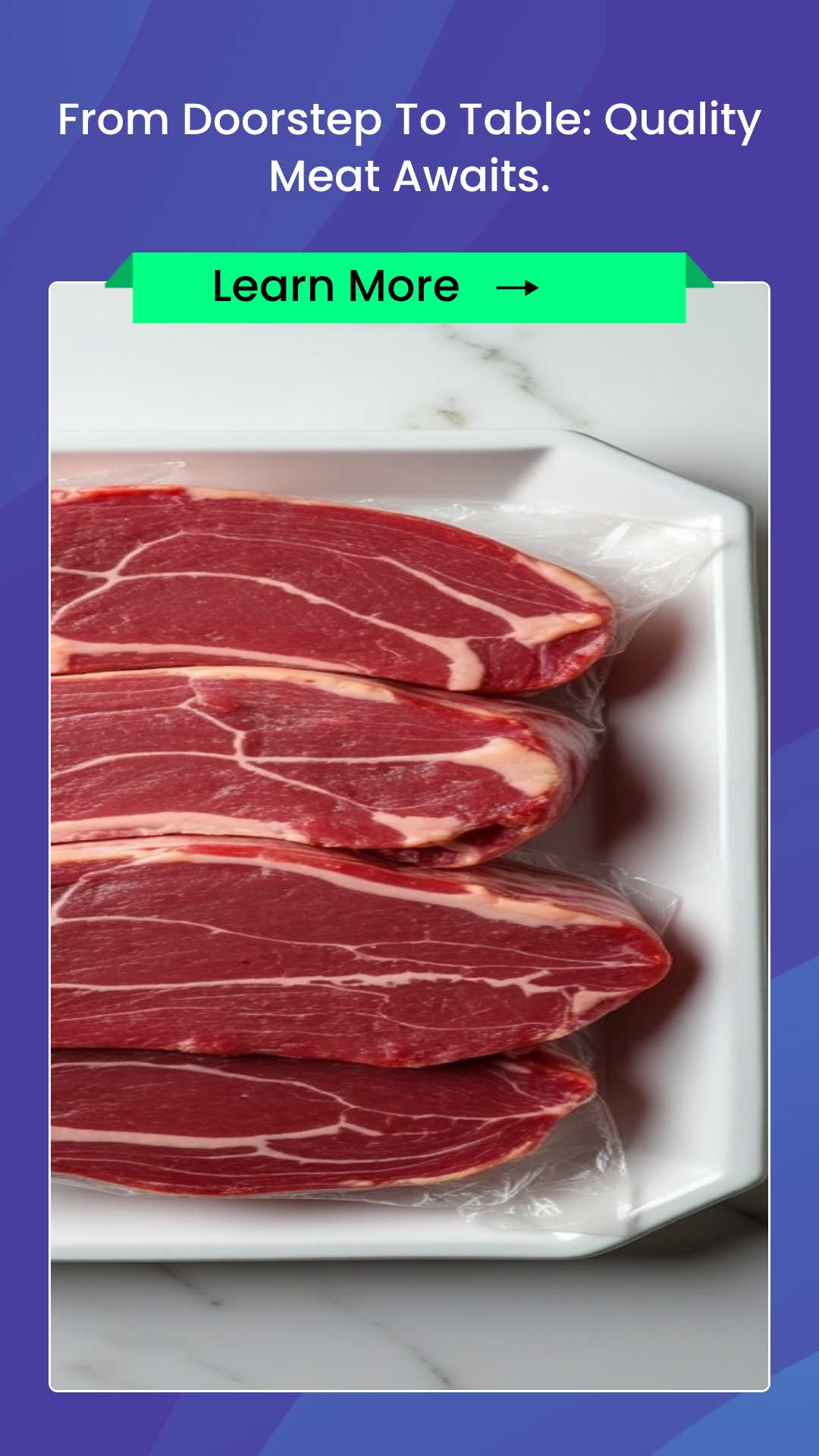 QuickSearches Waypoint Facebook ad: Home Meat Delivery + Quality Cuts!