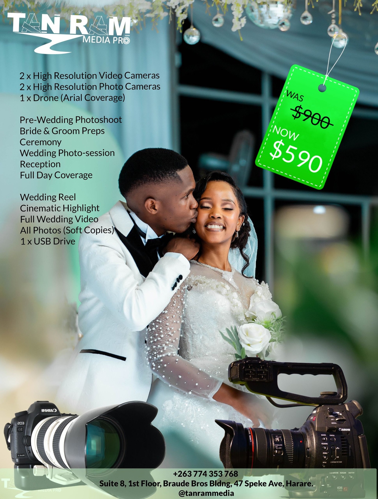 Tan Ram Media Pro Facebook ad: Selected WEDDING DATES are now open!
