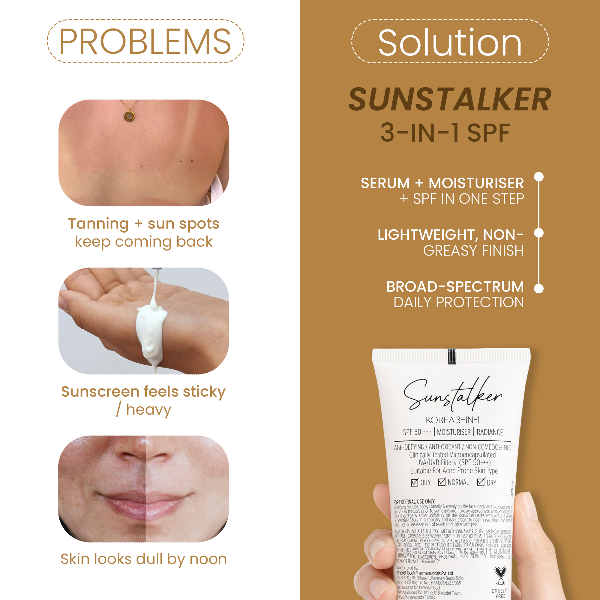 Skin Care Personal Touch Facebook ad: Sunstalker Korea 3 in 1 Water Based Moisturiser