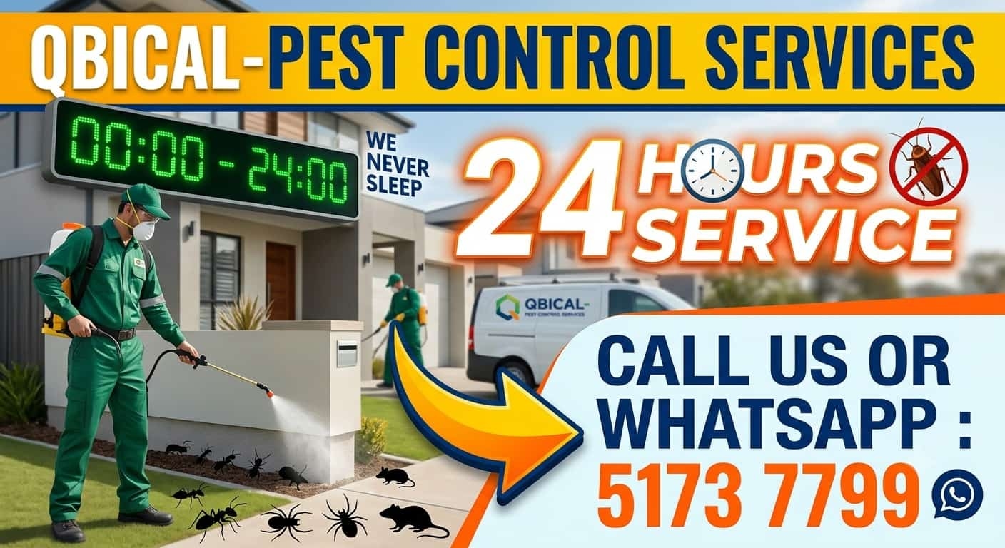 qbical Facebook ad: 24/7 Pest Control Services in Doha