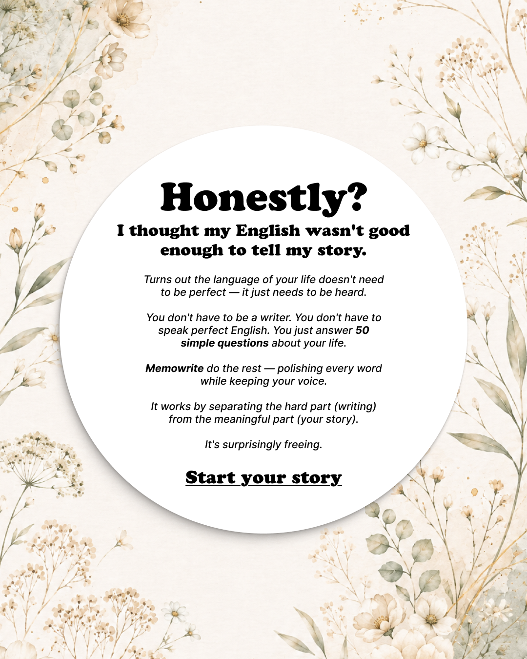 Memowrite Facebook ad