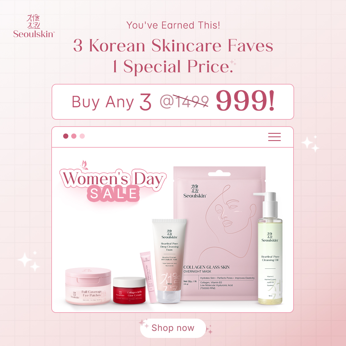 Seoulskin Facebook ad: Your Glow Kit @ ₹999
