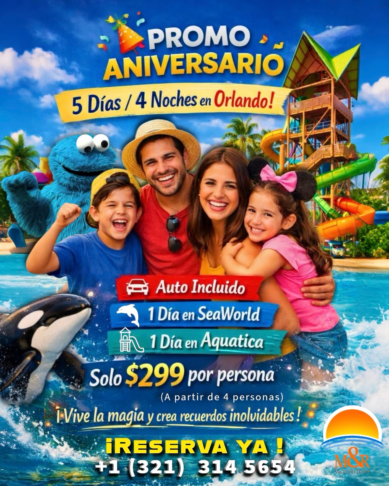 M&R Vacation Travel Facebook ad: ¡El regalo perfecto no es una cosa, es…