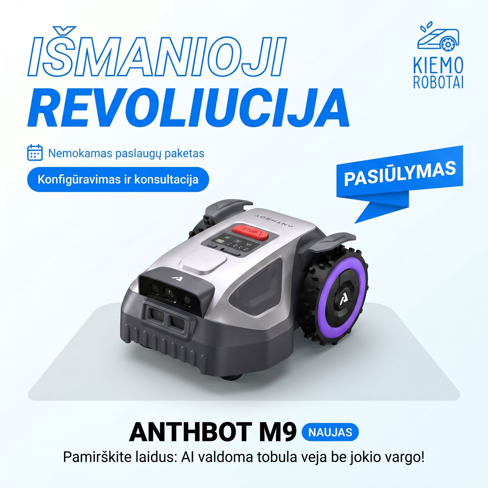 Anthbot Lietuva Facebook ad: Tobula veja. Jokių pastangų.