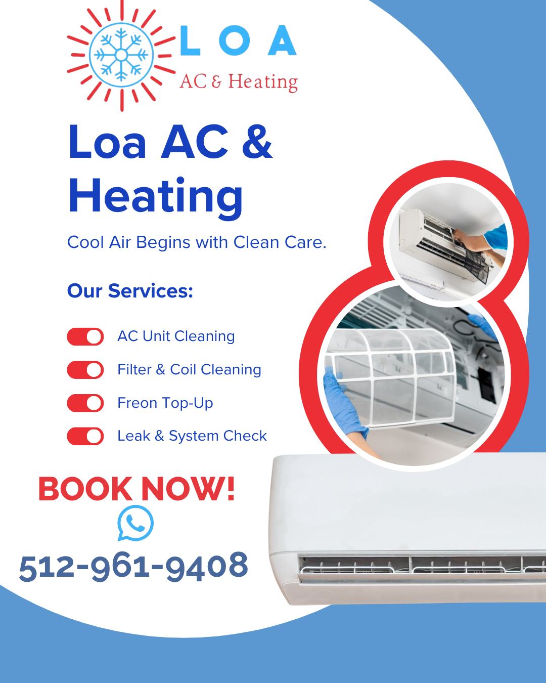 Loa Ac& Heating Facebook ad: The secret to a long-lasting, high-performing AC starts…