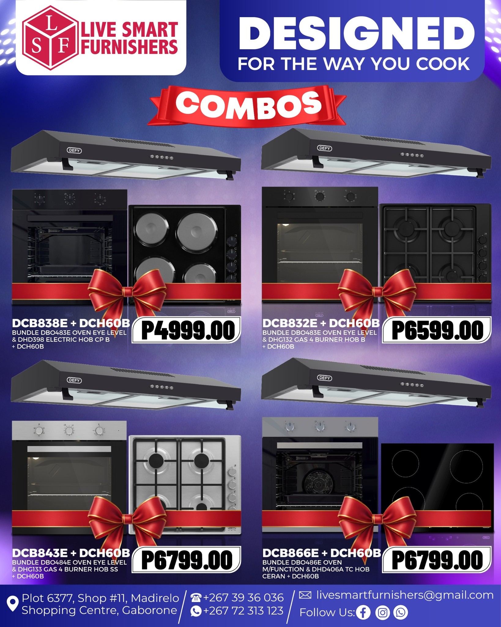 Live Smart Furnishers Facebook ad: FLAME THAT FITS YOUR LIFE!
