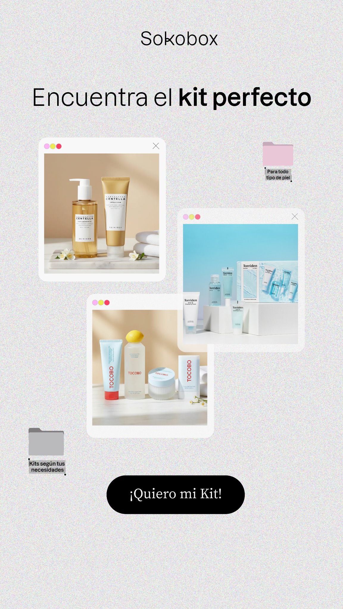 Sokobox Facebook ad: Kits de Skincare Coreano