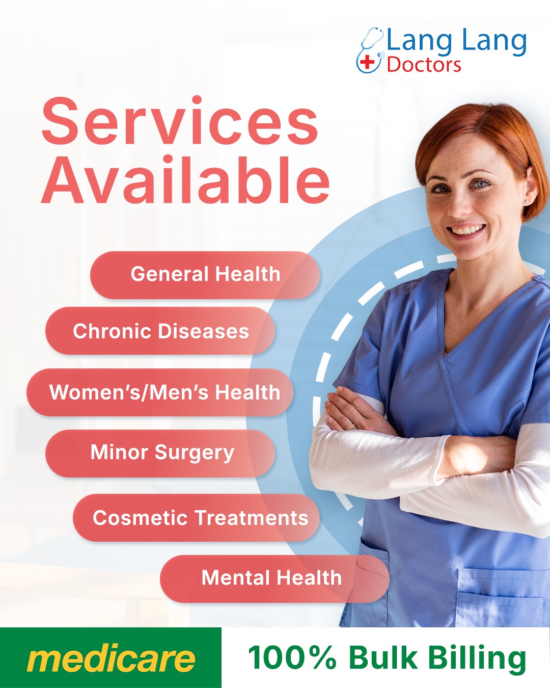 Lang Lang Doctors Facebook ad: From general checkups to specialised care, our team…