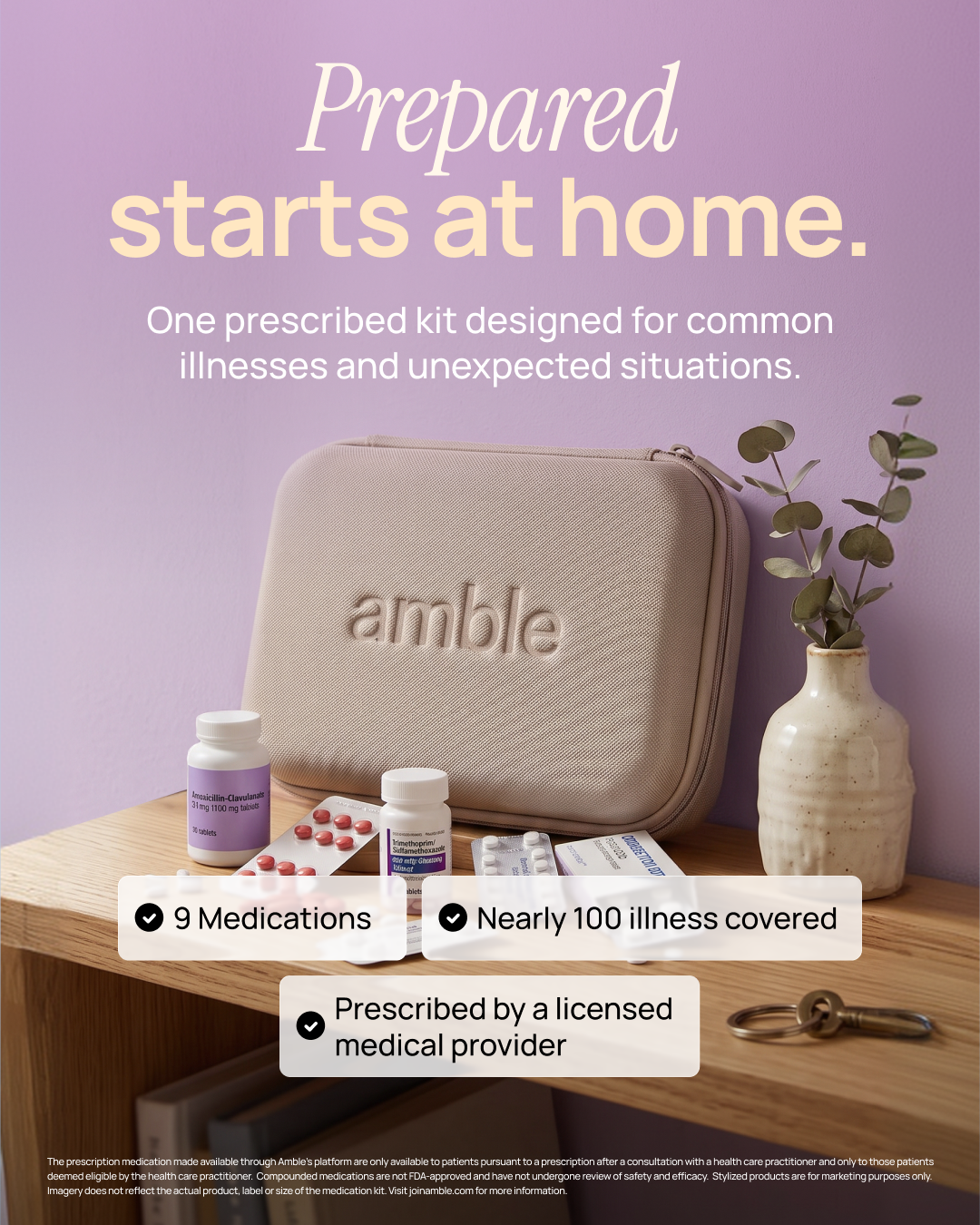 Join Amble Facebook ad: Amble's Just in Case Kit