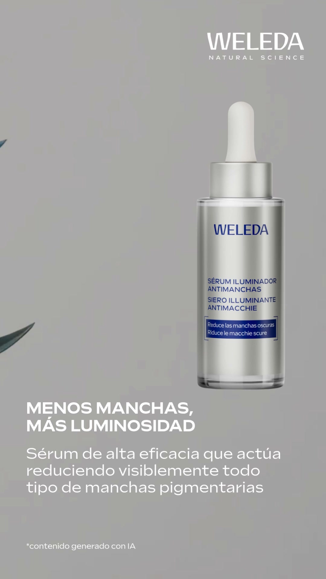 Weleda Facebook ad: Reduce manchas hasta un 91%