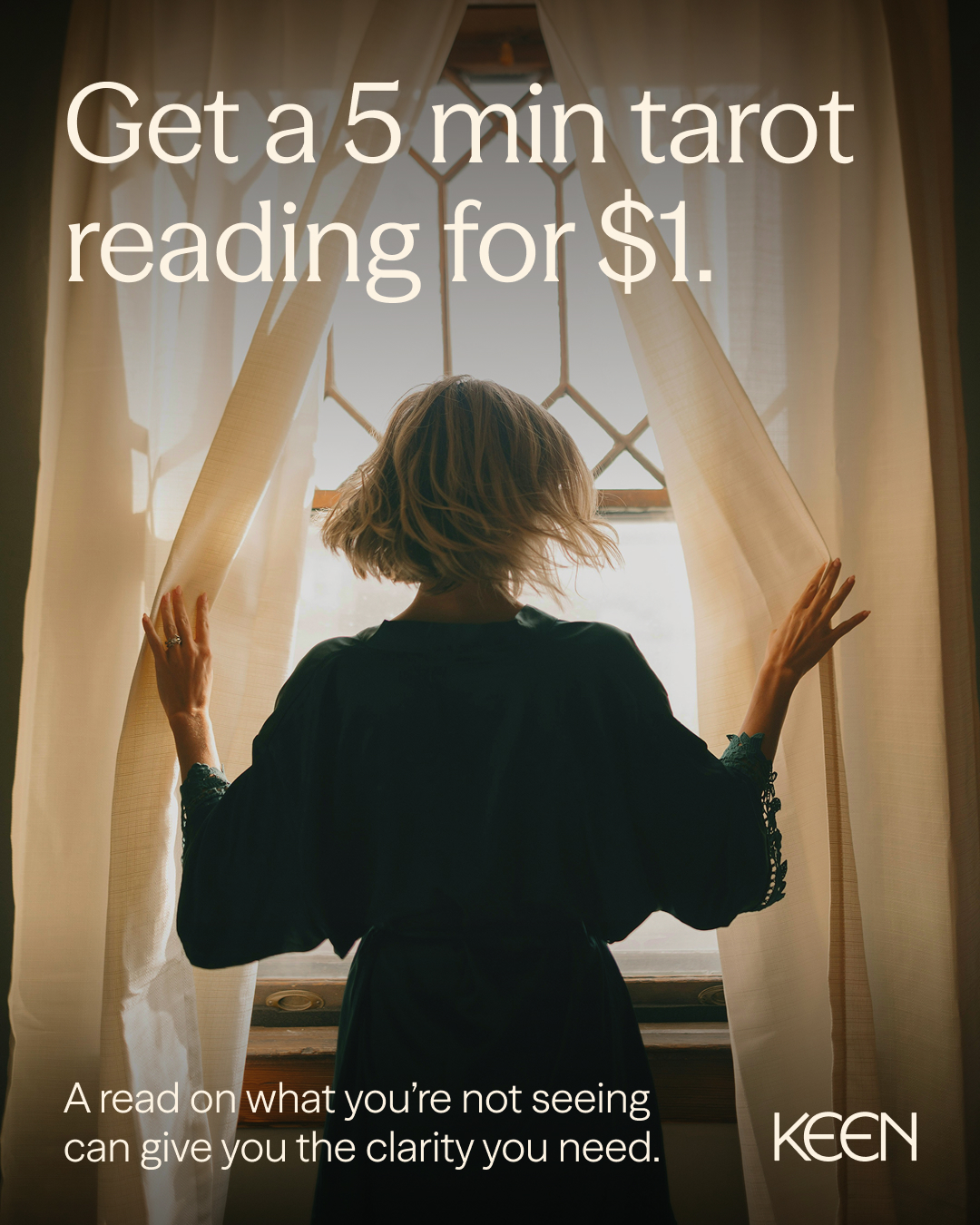 Keen.com Facebook ad: Backup for your instincts.