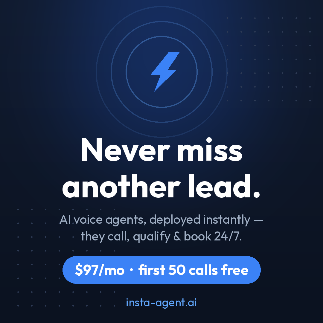 Insta-Agent Facebook ad: AI Voice Agents, Deployed Instantly