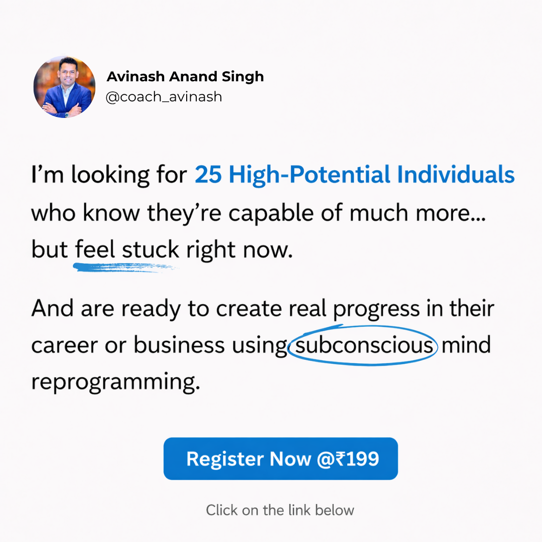 Avinash Anand Singh Facebook ad: Break The Mental Blocks Limiting Your Growth