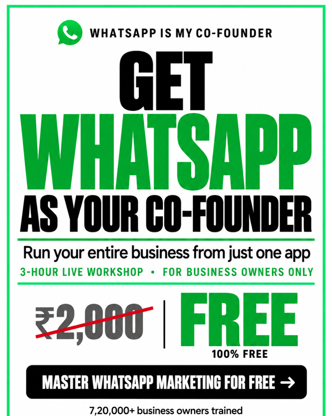 Navin Parmar Facebook ad: Learn WhatsApp Marketing + Claude AI For FREE