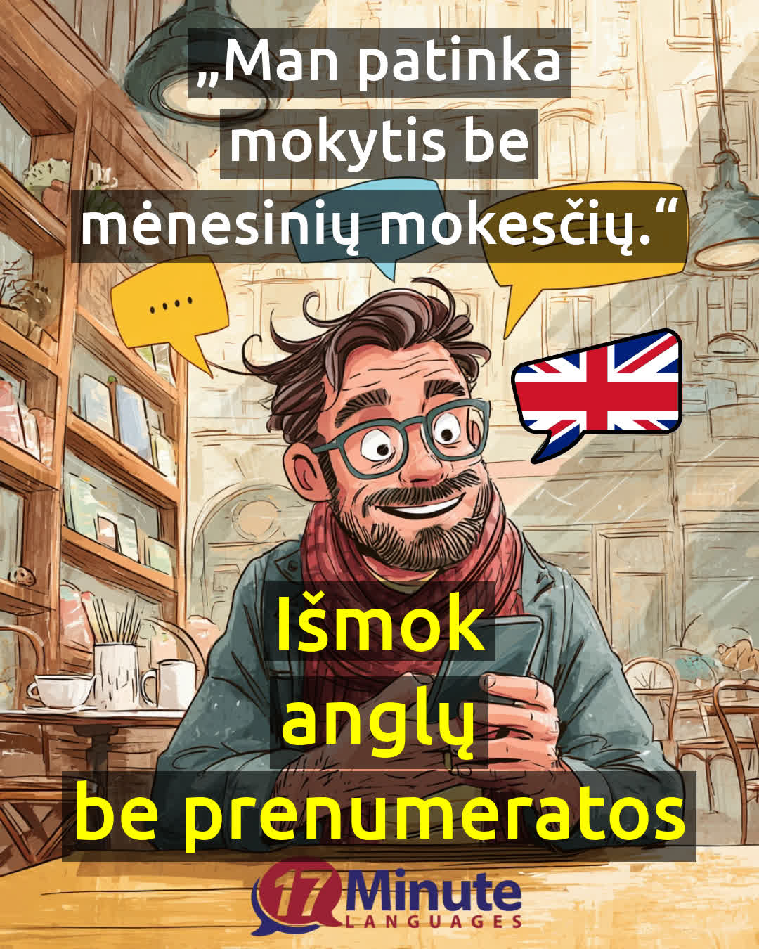 17 Minute Languages Lietuva Facebook ad