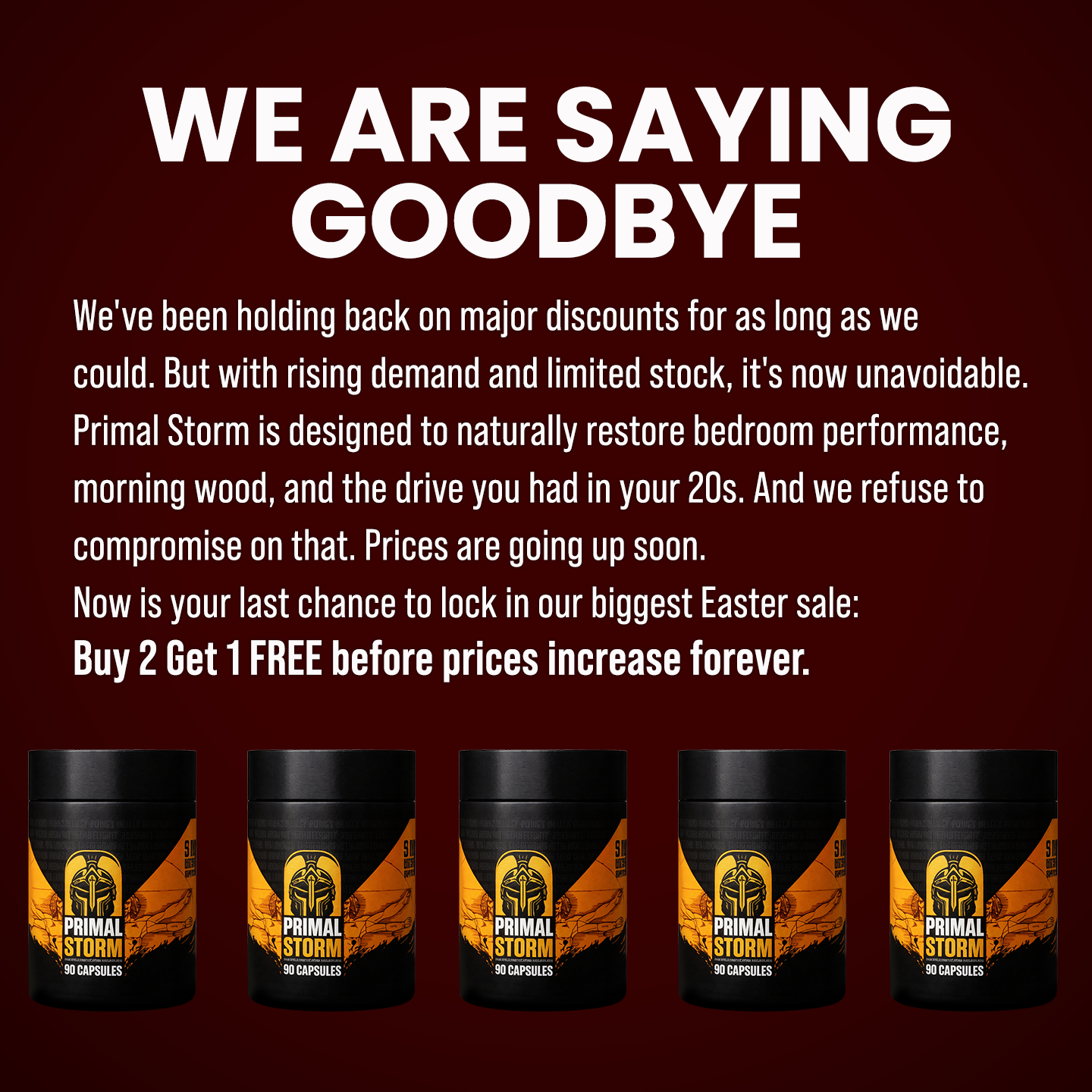 Primal Storm Supplements Facebook ad