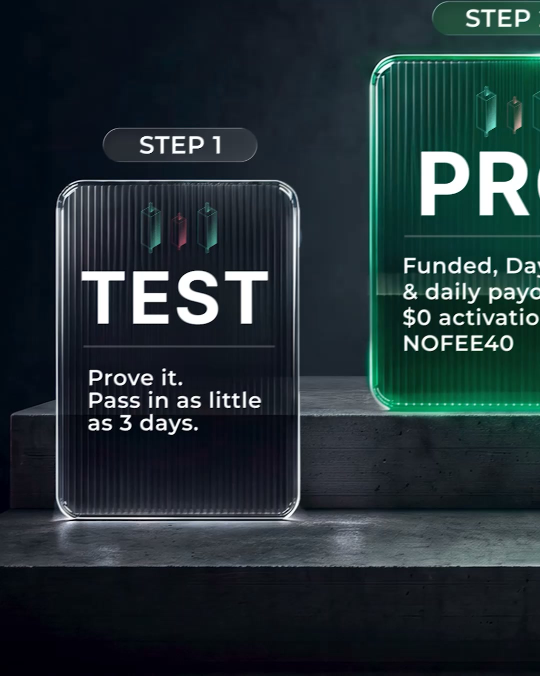 Take Profit Trader Facebook ad: Program Update: 3 Days to Pass!