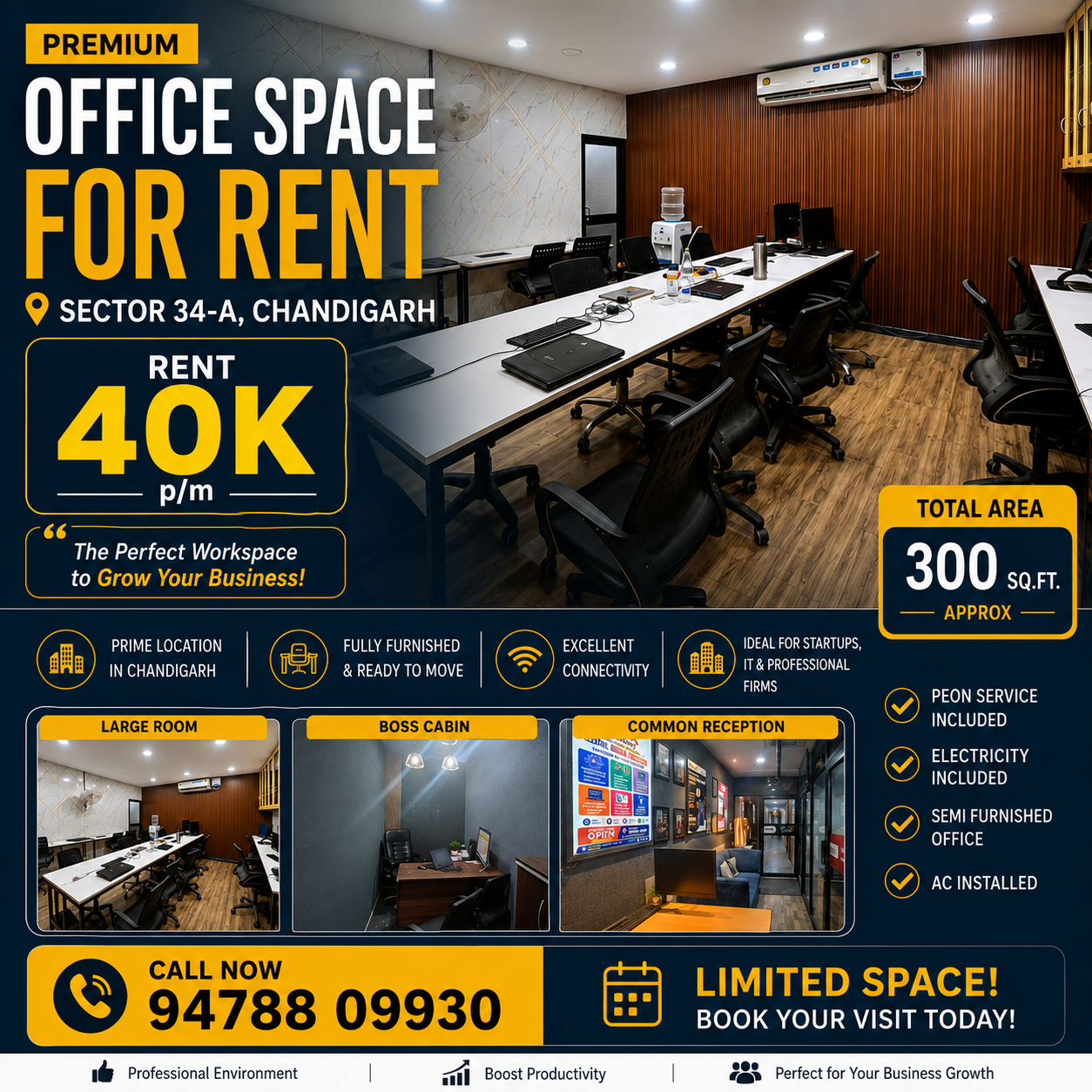 Makaan 4 Sale Facebook ad: Office Space on Rent | Sector 34 Chandigarh