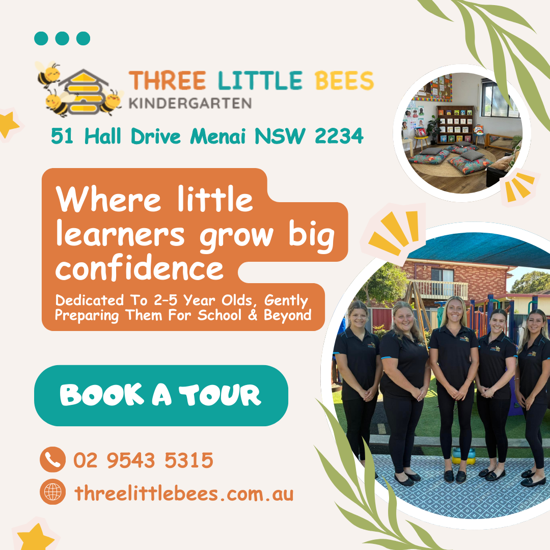 Three Little Bees Kindergarten Facebook ad: Give Your Child a Strong Start at Three…